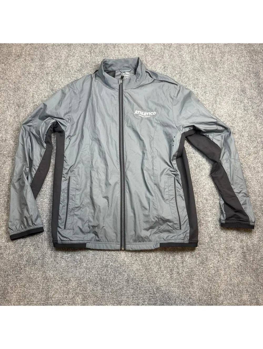 Adidas Athletico Windbreaker Jacket S Gray Black Panels